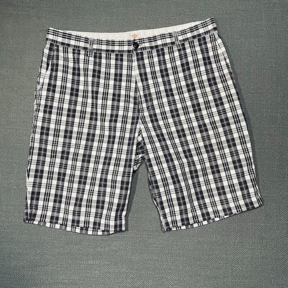DIckies Plaid Chino Shorts 36 Flat Front Americana Preppy Workwear